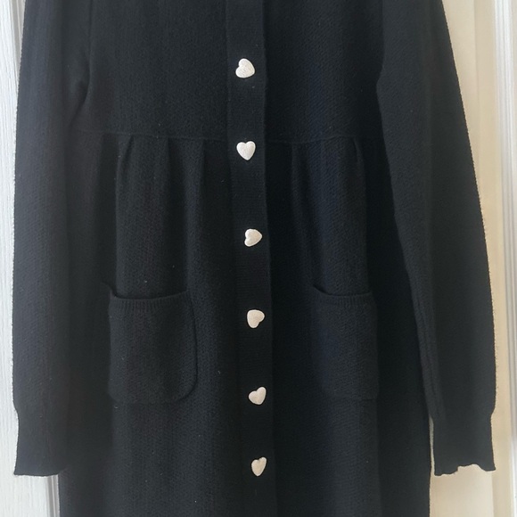 Gabby Harris 100% cashmere wool dress  with Heart Buttons - Picture 1 of 7